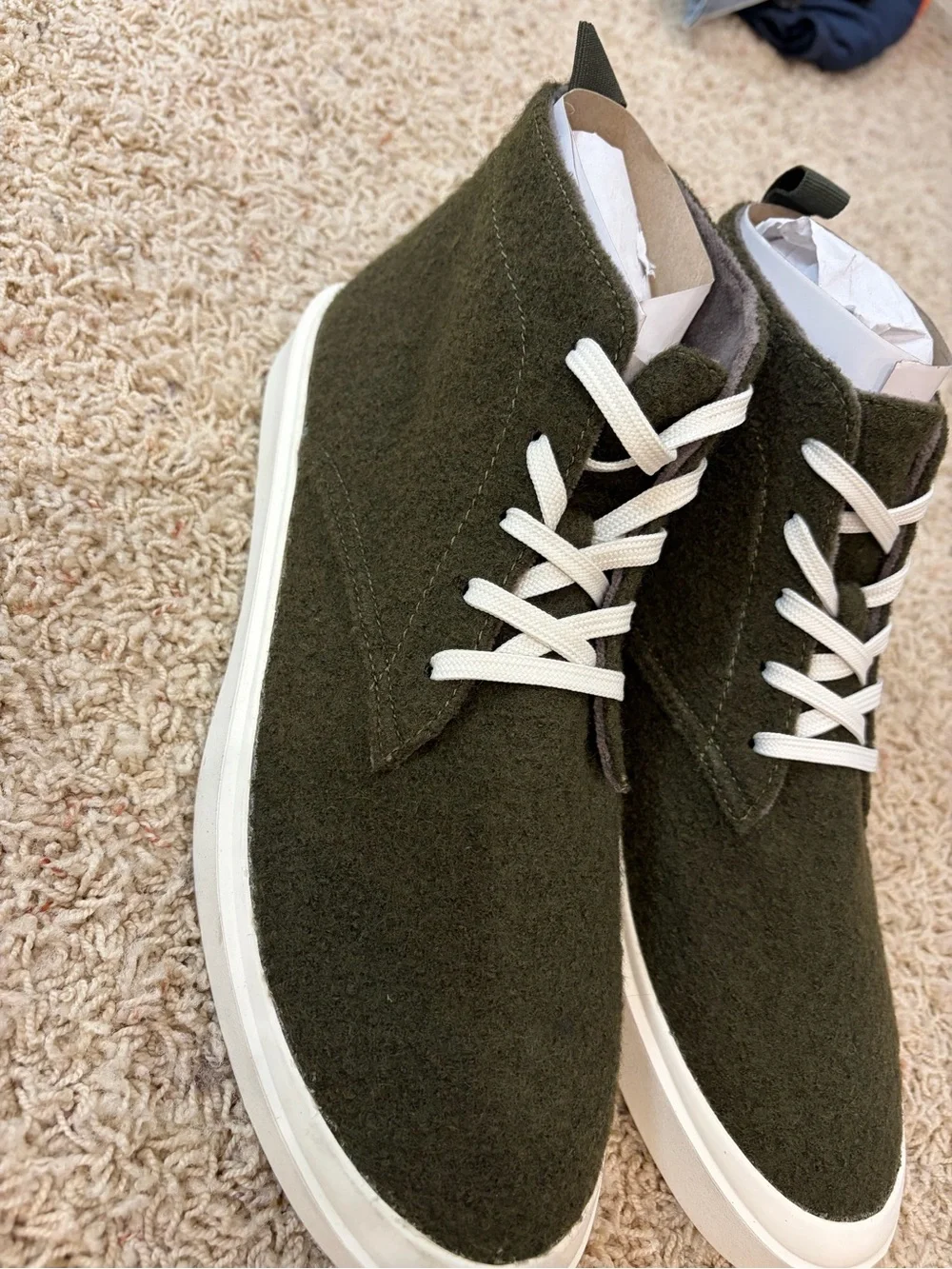 Steve Madden Olive Green Chukka Boots with White Laces